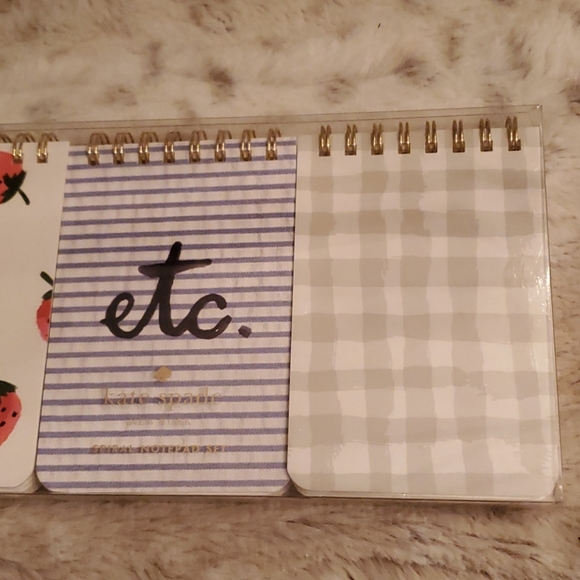 Kate Spade 'strawberries'spiral 3 notepad set. NWT - Picture 3 of 5